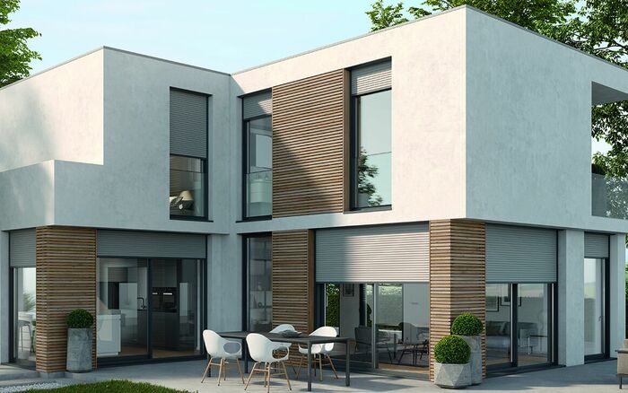 Plaster embedded shutter